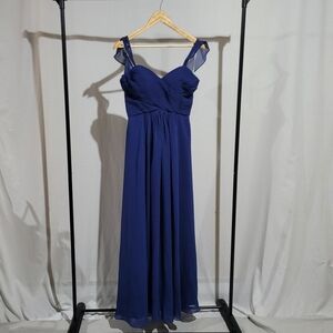 KF Bridal blue formal dress evening prom wedding bridesmaid sleeveless sexy gown